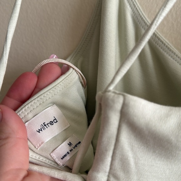 Aritzia Wilfred Dreamweaver Strappy Jersey Midi Dress Light Sage - Picture 6 of 12